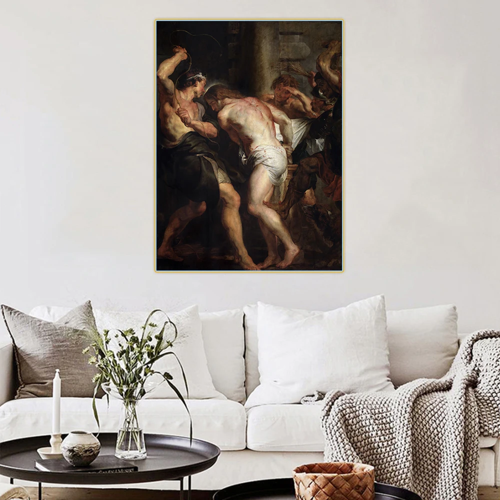 Citon Peter Paul Rubens《Je šibanje bičem Kristusa》Platno Umetnosti Oljna slika Umetnine, Slike Stenski Dekor Doma Notranje opreme