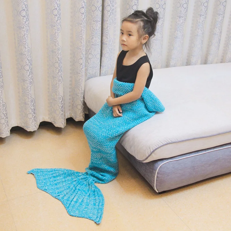 CN Lovely Mermaid Odejo korejska Različica Ribji Rep Dekle Pletene Odejo Kavč Posteljnina, Spalne Odejo Novo Leto Starš-otrok je Dar,