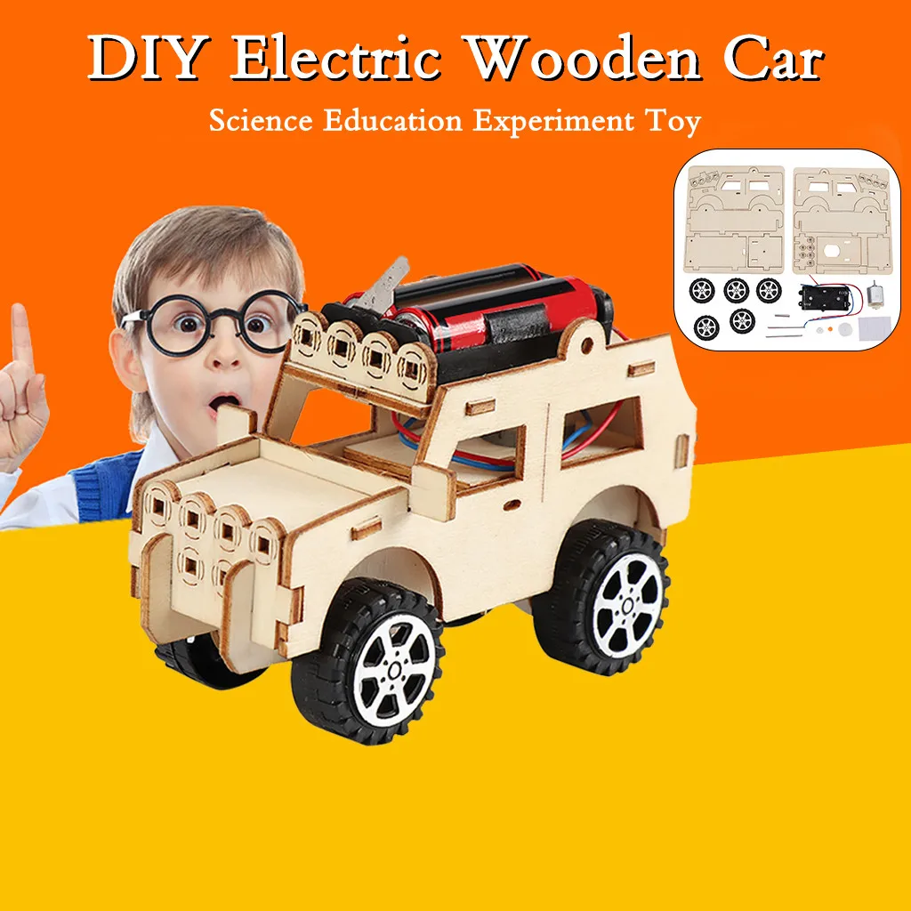 COMPUDA Otroci DIY Leseni Električni Komplet Preizkusa Izobraževanje Otrok Puzzle Model, Igrače, igrače za otroke