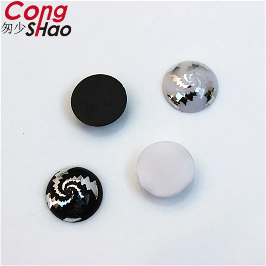 Cong Shao 200pcs 10 mm flatback Krog kamni in kristali, Akril Nosorogovo trim DIY kostum aplicirano Dekoracijo CS290
