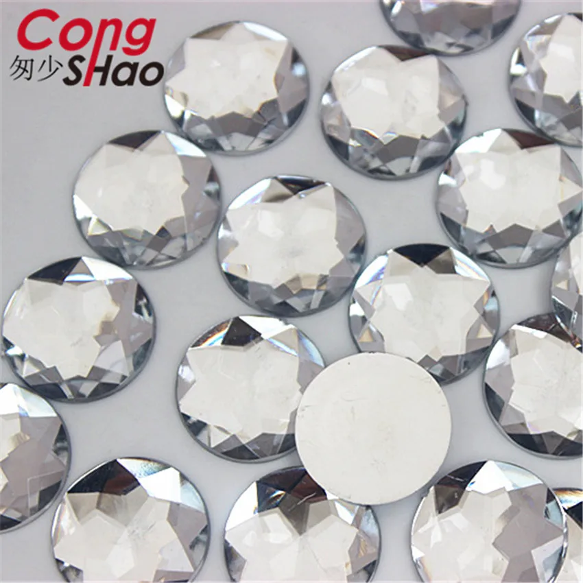 Cong Shao 200pcs 16 mm Pisane Krog Akril Nosorogovo trim Flatback kamni in kristali DIY Poročno Obleko Pribor CS672
