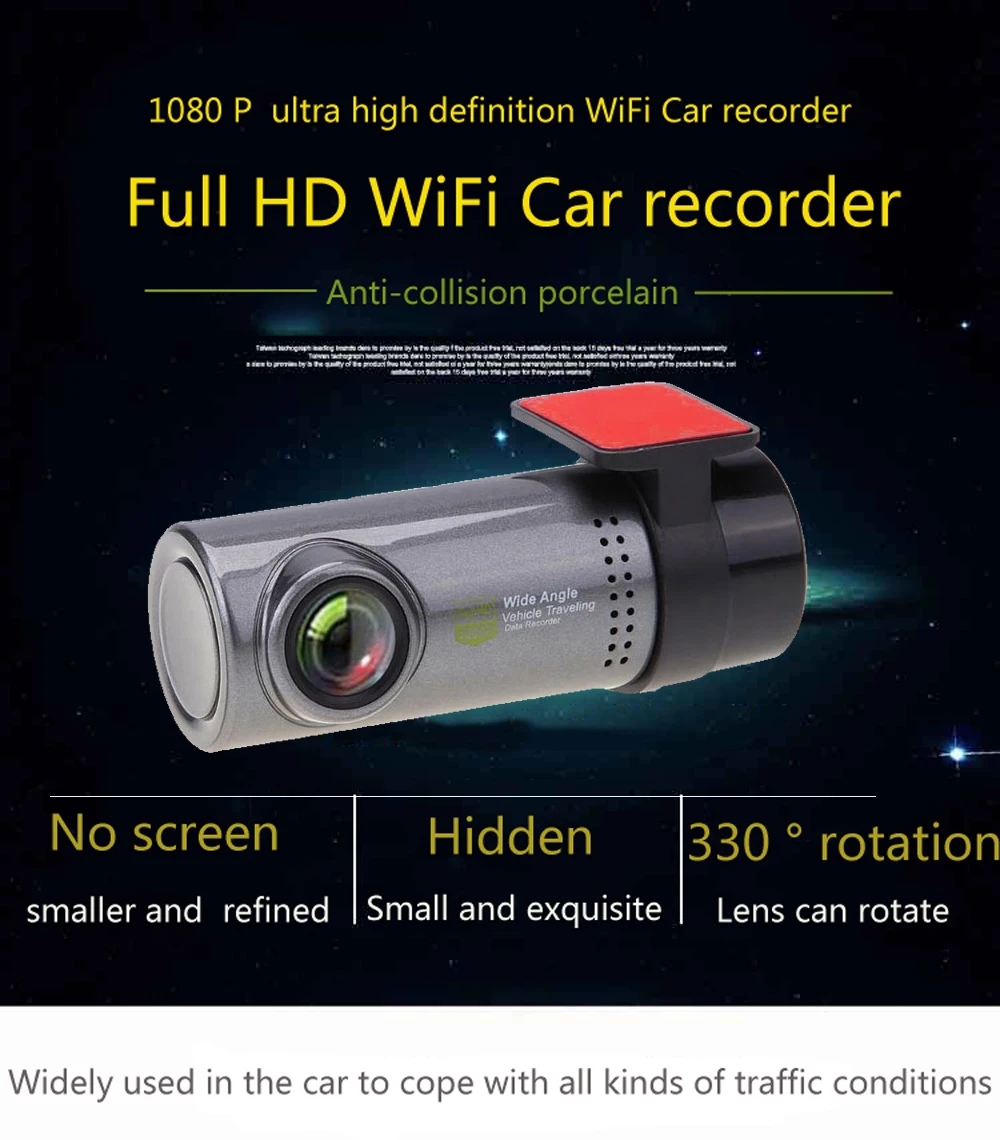Conkim Mini Avto Dash Kamere, 30 fps Zaslon Full HD Skrite Registrator Dashcam pred Snemalnika Videa Kamere, zaznavanje gibanja