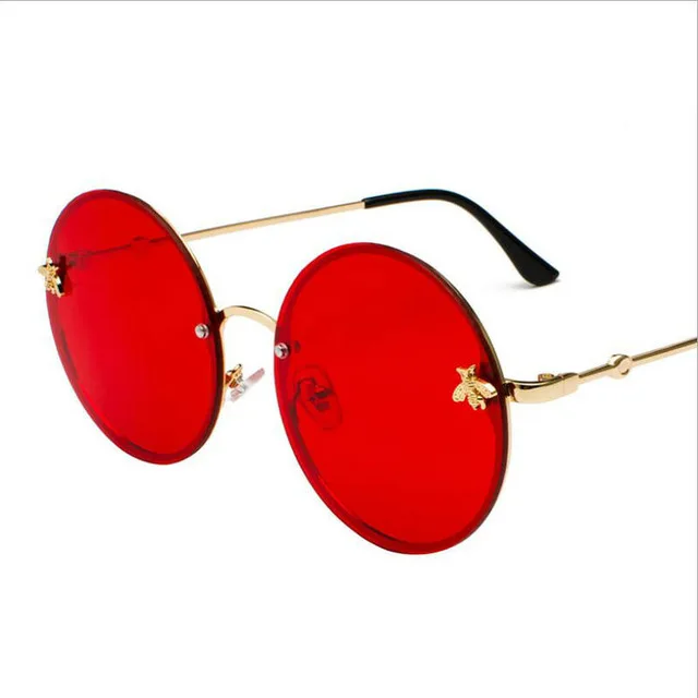 COOLSIR 2020 Čebel Okrogla sončna Očala Kažejo, Vitek In Dobro Ujema Par Rimless Retro sončna Očala Velik Krog Očala Oculos