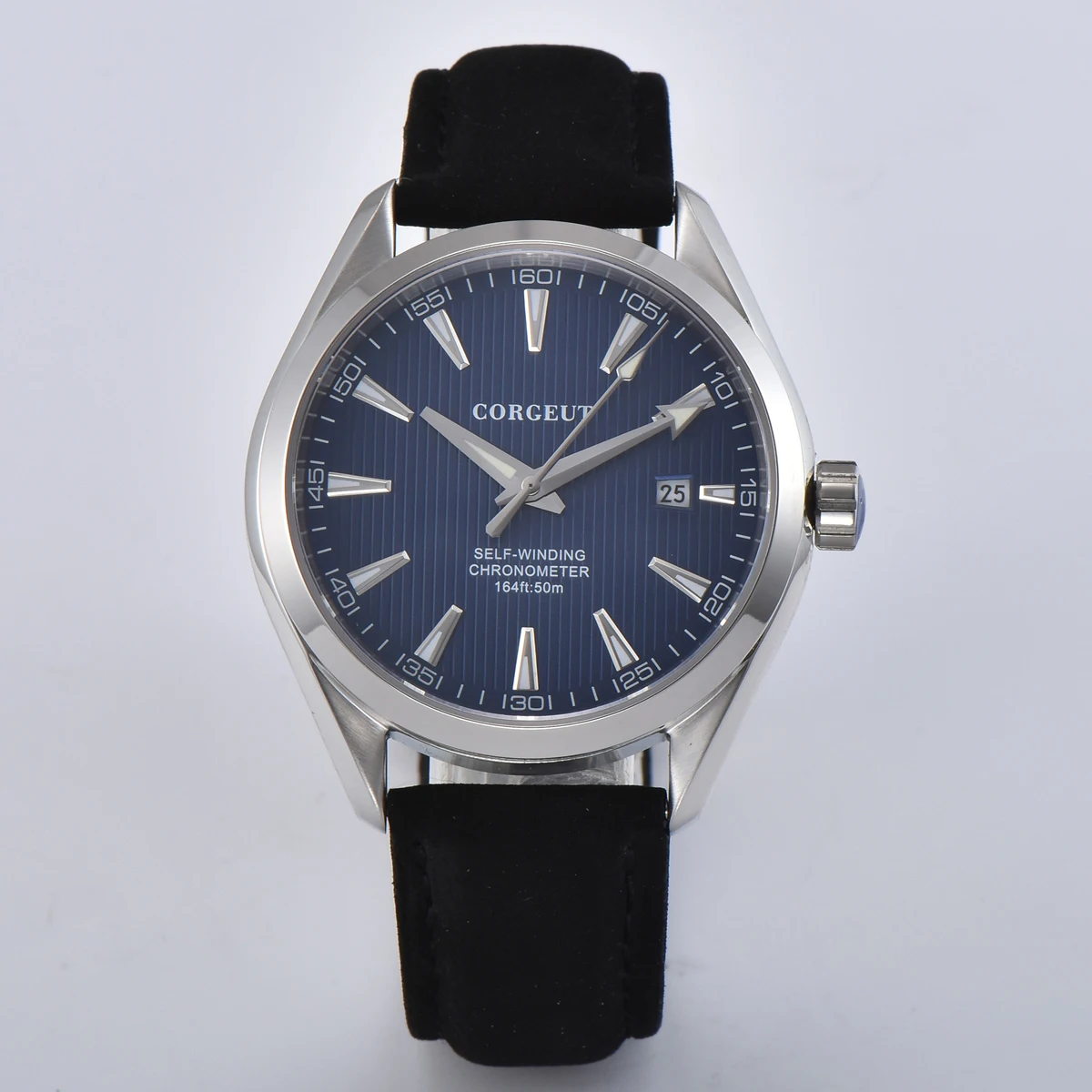 Corgeut mens watch modra številčnica 41mm Datum koledar miyota Automatic Mehanski Sapphire kristalno moških ročno uro luksuzni top blagovne znamke