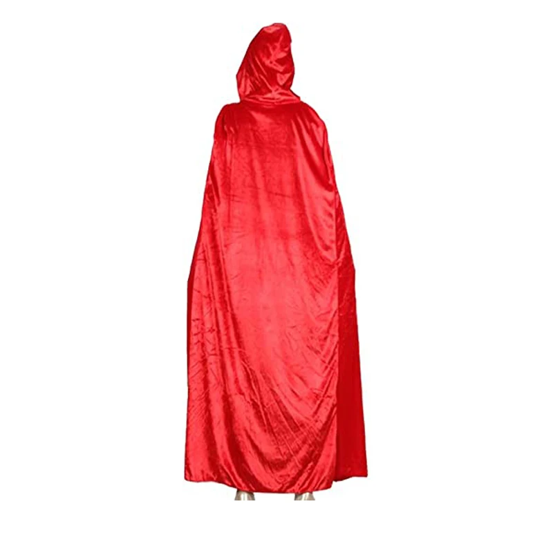 Cosplay Halloween Kostumi Unisex žensko Nošo Celotno Dolžino Drobljen Žamet Hooded Cape S-2XL Rdeče, Črno, Belo, Vijolično-Moder