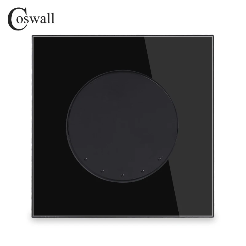 Coswall Black Crystal Steklena Plošča, 1 Gang 3 Način Crossover Conmutador Vmesne Stikala Za Luč Krog Gumb Steno Interruptor