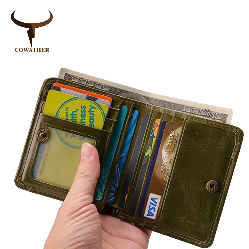 COWATHER ženske torbici večnamensko denarnice vrh kakovosti kravo pravega usnja, modni letnik design kartico kovanca imetnik denarnice