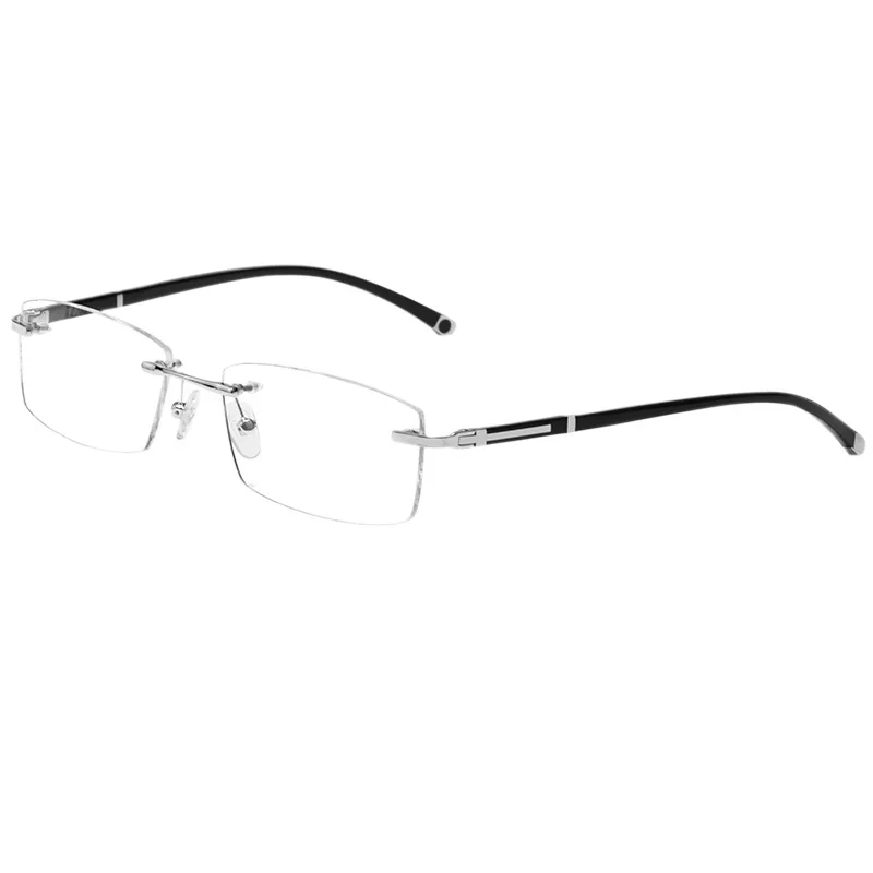 Cubojue Rimless Očala Okvirji Moške blagovne Znamke Podjetja Moških Očala Moder Odtenek Diamond Obrezovanje Očala za Branje Kratkovidnost Objektiv