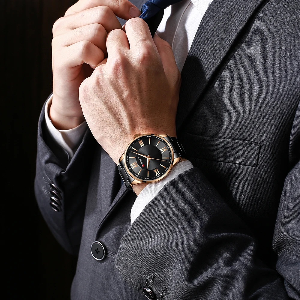 CURREN Ustvarjalne Quartz Business Watch Ura za Moške reloj hombre 2020 Novo Modno Nerjaveče Jeklo Vrh Luksuzni Kvarčne Ročne ure