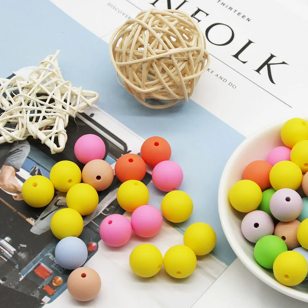 Cute-ideja 300pcs 12 mm otroške izdelke silikonske kroglice Za Malčke Teether žvečiti Igrača BPA free okolju Diy nakit dodatki