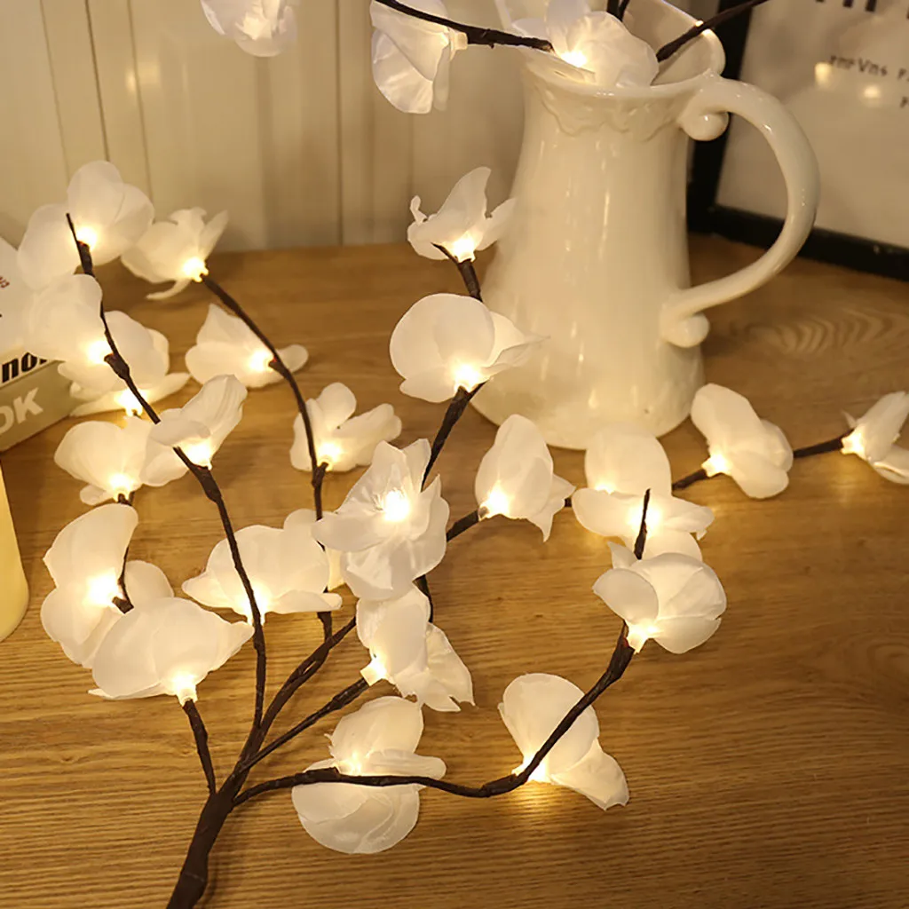 Cvet oblika dekoracijo svetlobe Toplo LED Phalaenopsis Cvet Svetlobo 20 Žarnice 30 Inch Doma Božično zabavo doma Dekoracijo d91121