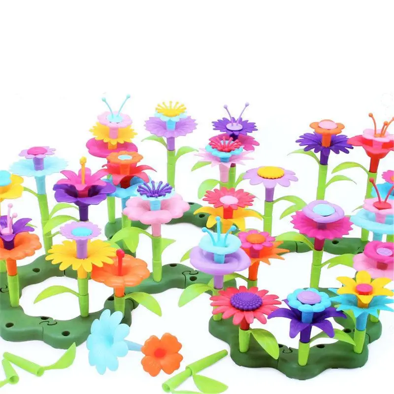 Cvetlični Vrt Gradnja Igrače - Zgraditi Šopek Cvetlični Aranžma Playset za Malčke in Otroke Starosti 3, 4, 5, 6 let Stara Dekleta Pre