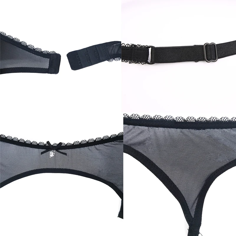 CYHWR Seksi žensk čipke Črnega Suspender Pasu Poroko podvezice pasovi in nogavice 2pcs/Veliko