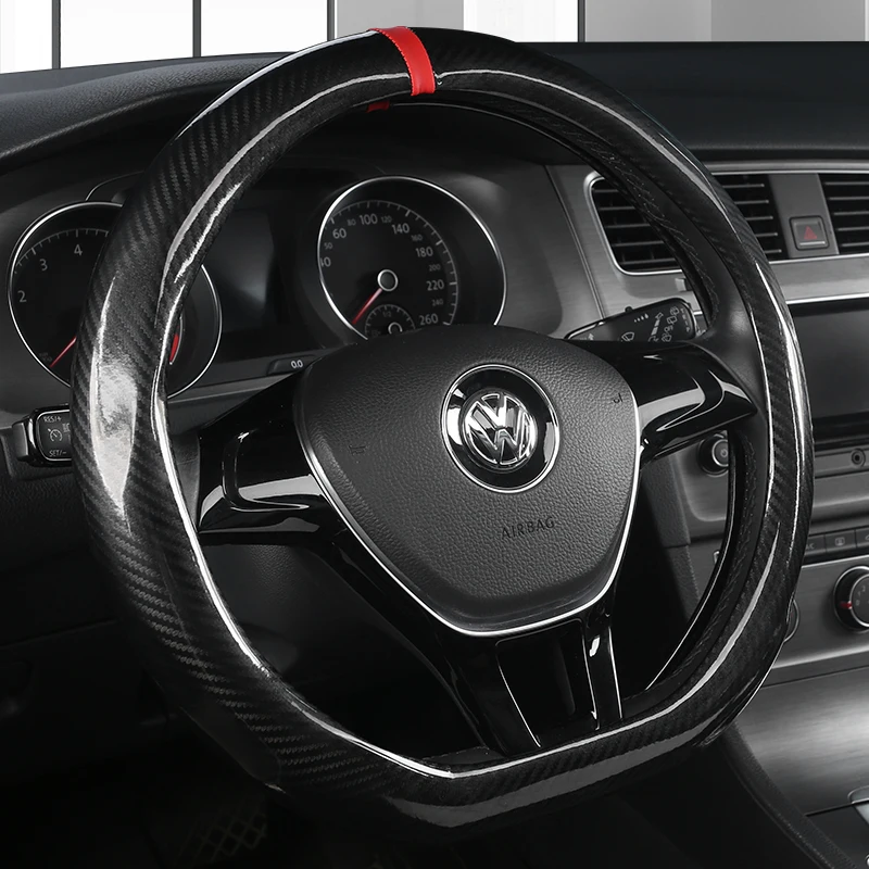 D Oblika volana Usnja Kritje Ogljikovih Vlaken za VW GOLF 7 POLO JATTA Suzuki Swift 2018 2019 Nissan Lopov 2017 2018