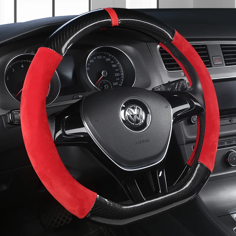 D Oblika volana Usnja Kritje Ogljikovih Vlaken za VW GOLF 7 POLO JATTA Suzuki Swift 2018 2019 Nissan Lopov 2017 2018