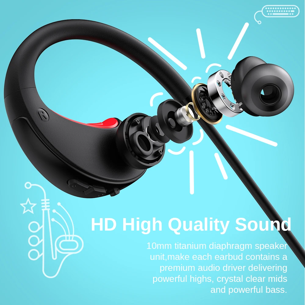 DACOM Oklep Plus Nepremočljiva Tekaški Športni Brezžične Slušalke G06 Plus Bluetooth 5.0 Slušalke Slušalke za iPhone, Samsung Xiaomi