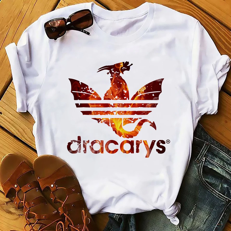Daenerys Dracarys kul t-shirt femme nova bela priložnostne femme tshirt DOBIL Zmaj Arya Stark smešno t-majica brez lepila tiskanja