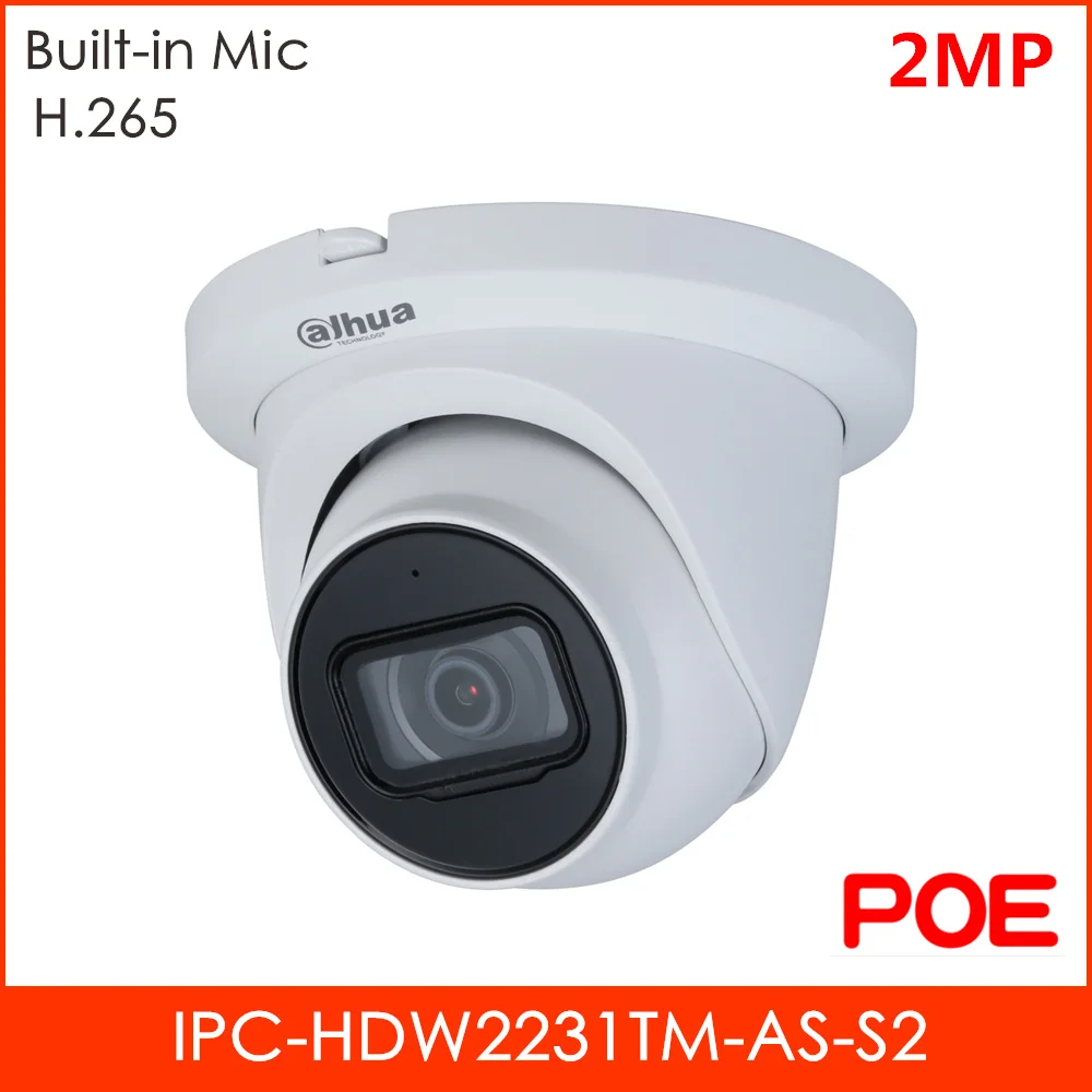 Dahua 2MP Lite Serije Omrežna IP Kamera IPC-HDW2231TM-KOT-S2 H. 265 Vgrajen v MIC in, IR Led Inteligentni Odkrivanje Podpora POE