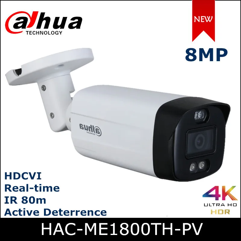 Dahua 4K Realnem času HDCVI Aktivnega Odvračanja Omejeno Bullet IR Kamera Smart IR 80 Aktivnega odvračanja z rdeče modra svetloba