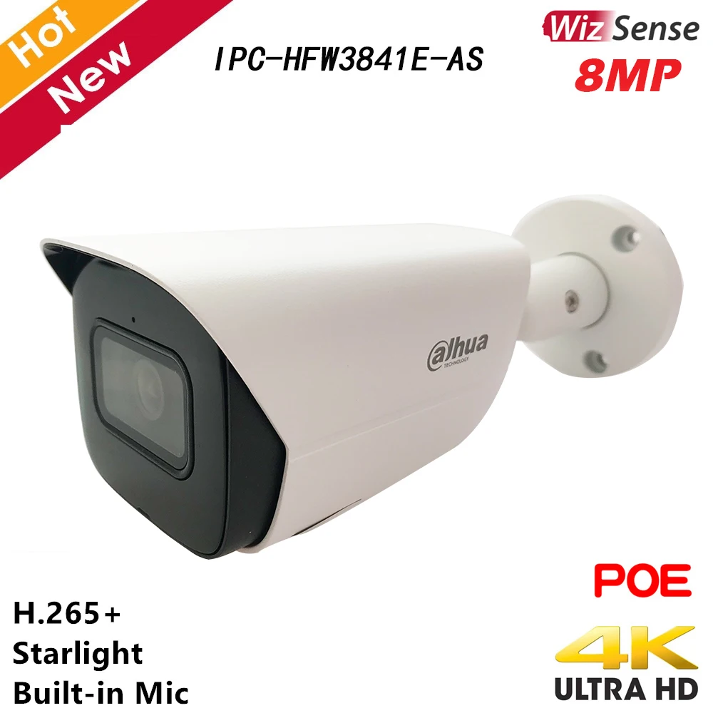 Dahua 8MP IP Kamero WizSense Varnostne Kamere IPC-HFW3841E-KOT H. 265+ vgrajeni Mikrofon Podporo 256G SD Kartice ter Inteligentne odkrivanje