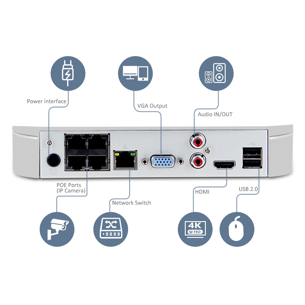 Dahua CCTV Kompleti 6MP IP Kamero IPC-HDW4631C-A Buit-v Mic S Nvr NVR4104-P-4KS2 Omrežja 4K CCTV Kompleti EU Zalogi