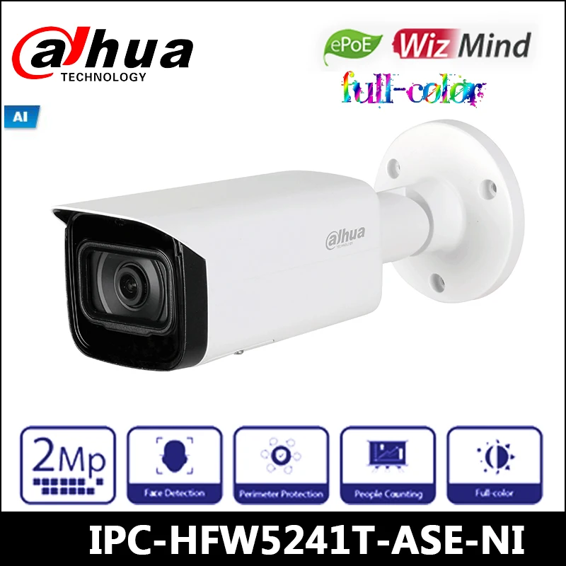 Dahua IP Kamero IPC-HFW5241T-ASE-NI 2MP Pro AI barvno Fiksno-osrednja Bullet Omrežna Kamera Inteligentni zaznavanje z ePoE