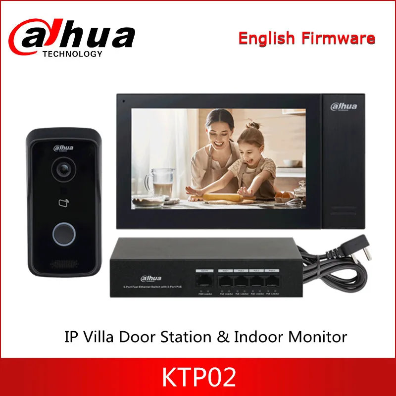 Dahua IP Villa Vrata Postaje & Notranji Zaslon KTP02 Podpira dvosmerni glasovni klic; podpirajo klice med vrata postaj in aplikacij