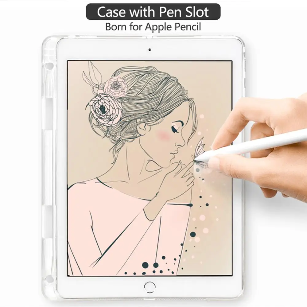 Daisy Za iPad Pro 12 9 2020 Funda S Peresom Reža za Tablični Primeru Jasno, Mehko Zajema iPad 7. Generacije iPad Zraka 1 2 Primera Mini 1 2 3