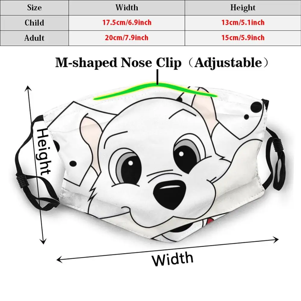 Dalmatinskih Smešno, Tiskanje, Filter Za Večkratno Uporabo Masko Dalmatinskih Pes Mozoljasti Spot Kosti Srečen Kuža