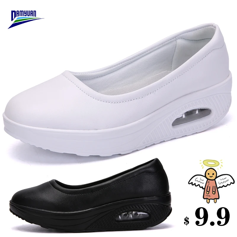 Damyuan Ravno Čevlji Ženske Mehko Udobno 2020 Nove Priložnostne Zapatos Blancos Par Enfermera Zračne Blazine Platformo Plitvo Loafers