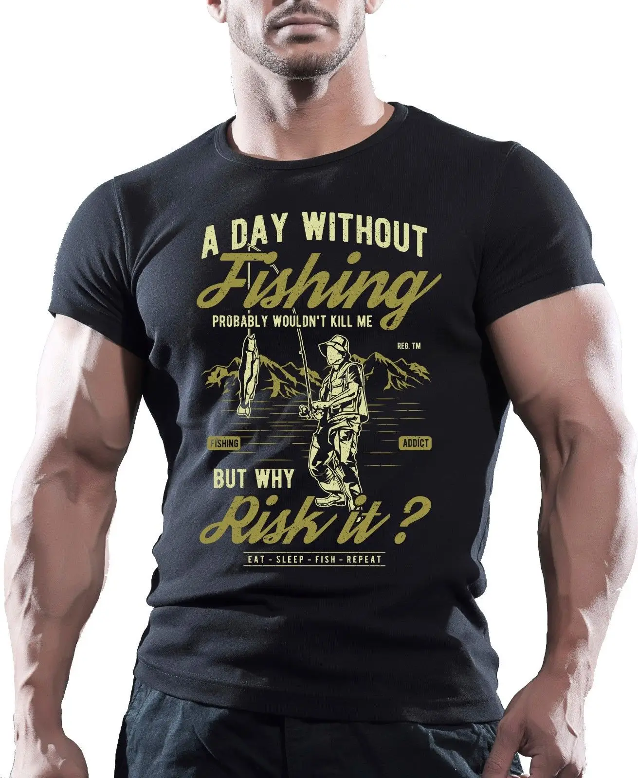 Dan Brez Fishinger Fishinger T Shirt Ribič Tee Moški Komedija Reševanje Top Kratke Rokave Bombaža T-Shirt Moda