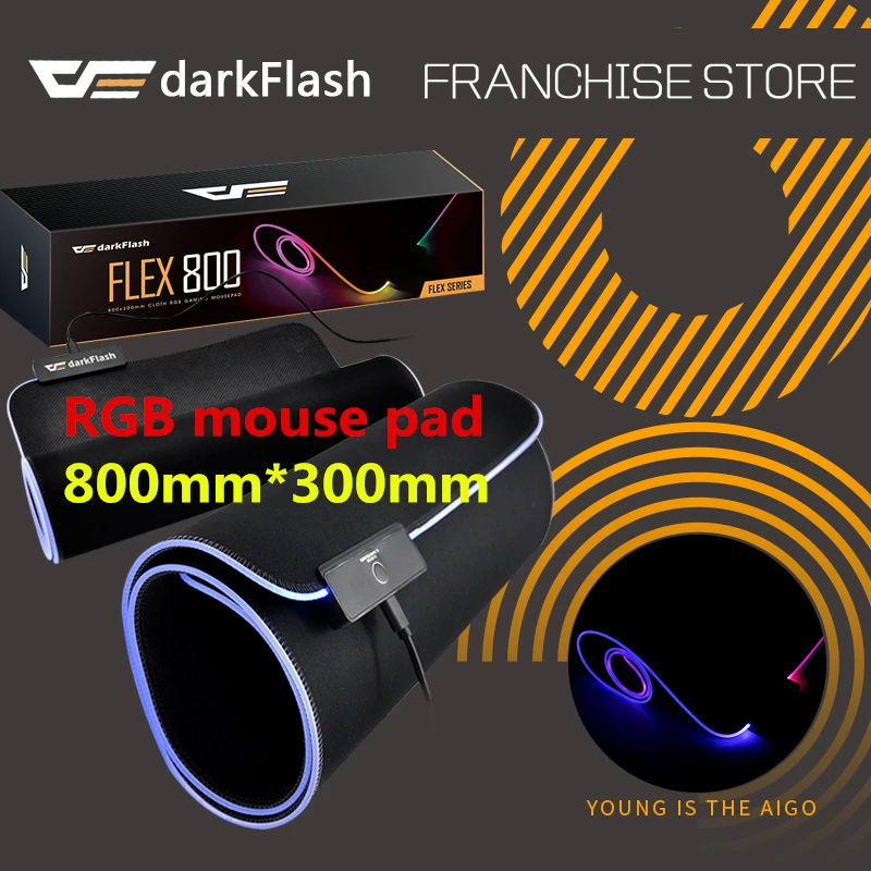 DarkFlash Računalniška miška ploščica USB Žična RGB Barvna Osvetlitev Gaming Mouse pad 300mm*800mm visoke kakovosti Non-Slip Laptop Mouse pad