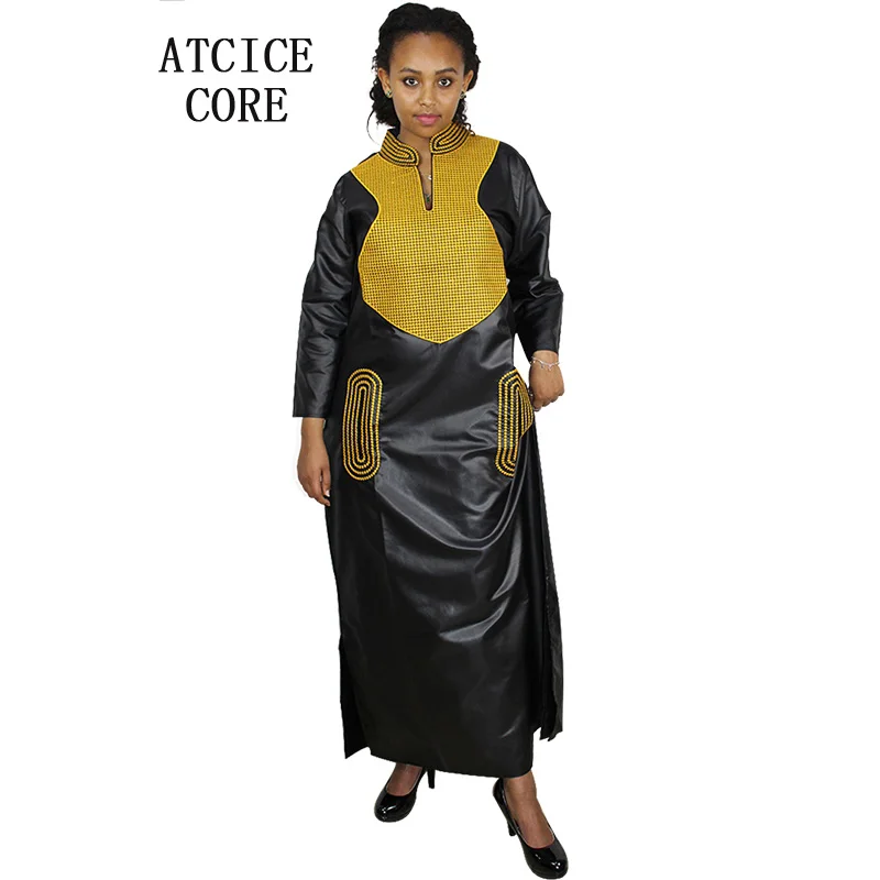 Dashiki obleko afriške obleke za ženske svileno obleko vezenje design dolgo obleko brez šal
