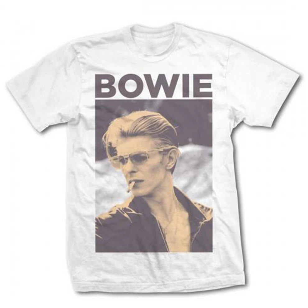 David Bowie T Shirt Kajenje Bela Mens Tee Novo Classic Rock Unisex Osnovni Modeli Tee Majica