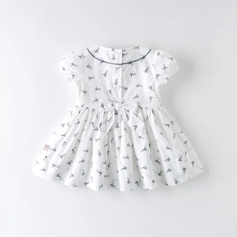 DB13000 dave bella poletje baby dekle je princesa lok cvjetnim tiskanja obleko otroci in modnih stranka obleko otroci dojenčka lolita obleko