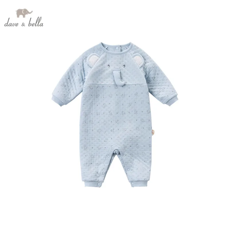 DBH14442 dave bella jeseni novorojenčka fantje moda risanka tiskanja jumpsuits dojenčka, malčka oblačila otrok romper 1 kos