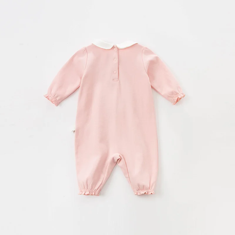 DBH15447 dave bella pomlad novorojenčka girls moda cvetlični gumb jumpsuits dojenčka, malčka oblačila otrok romper 1 kos