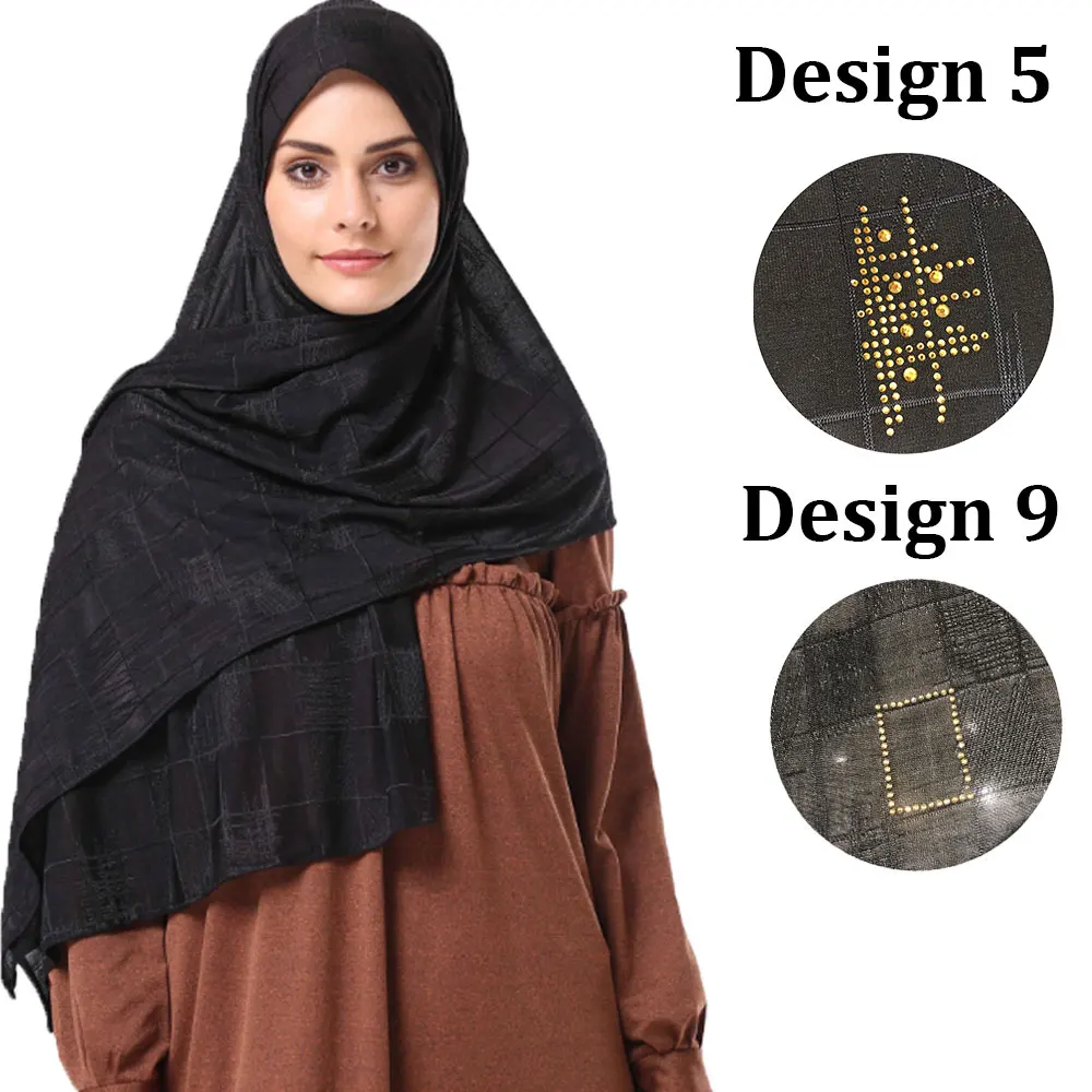 Dbs design 9 Diamantni kristal Jersey headscarf mehko ženske stretchy jersey šal z kamna hijabs za Nizozemsko Muslimanskih dbs09