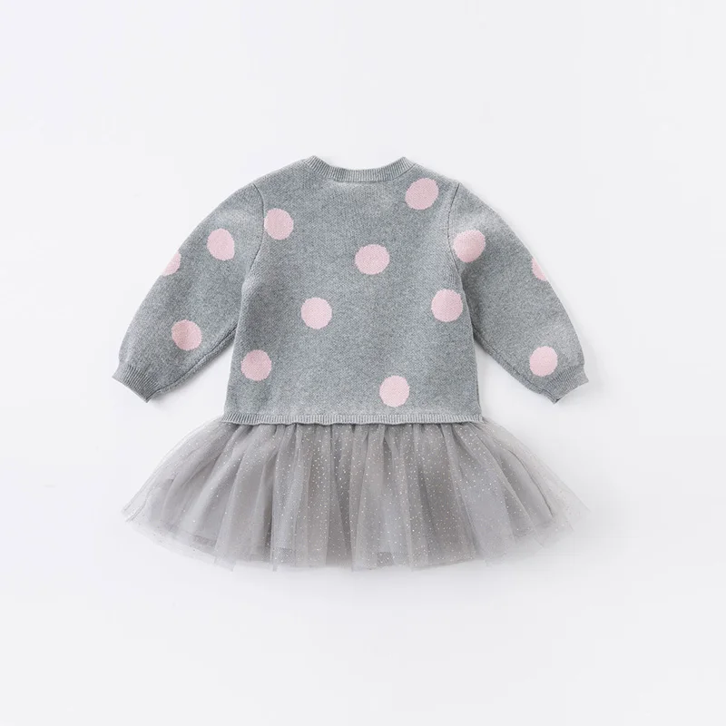 DBZ16104 dave bella jeseni baby dekle srčkan risanka pike pulover obleko otroci in modnih stranka obleko otroci dojenčka lolita obleko