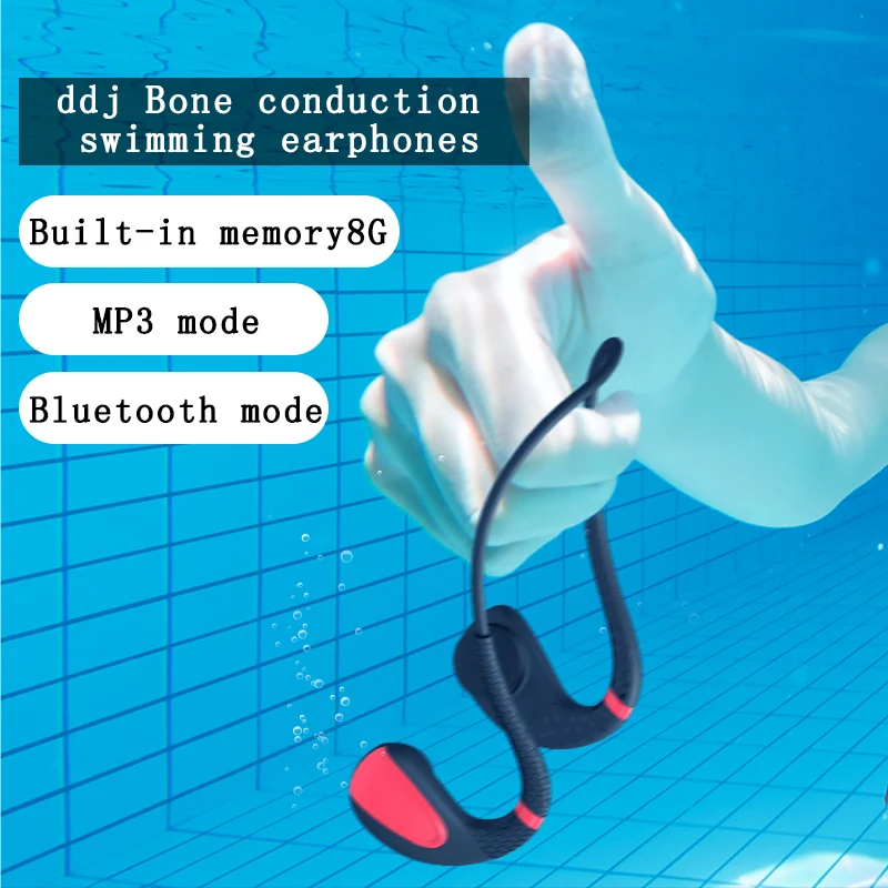 DDJ Q1 Prostem IPX8 Nepremočljiva Plavanje Brezžične Bluetooth Slušalke MP3 Player 8 Ur Športne Slušalke 8G Pomnilnika, Potapljanje, Tek