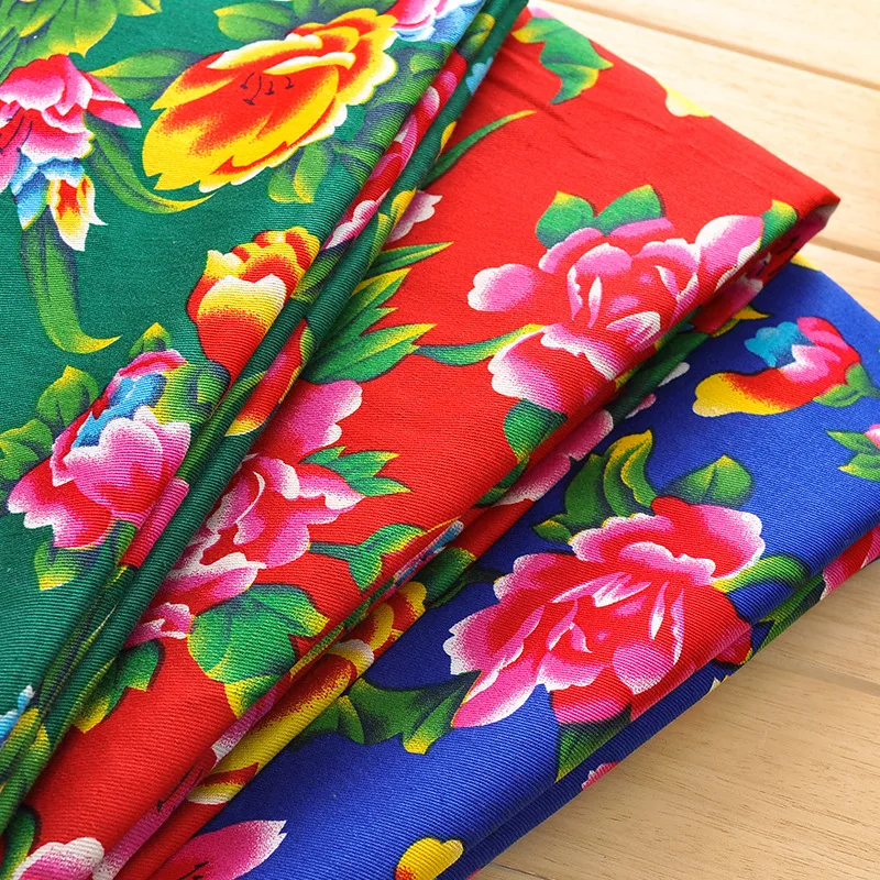 Debele Keper Bombaž Kitajski Peony Cvetlični Tiskane Tkanine Tradicionalna Oblačila Cheongsam Obleko Krpo Doma Dekor DIY Šivalni Material