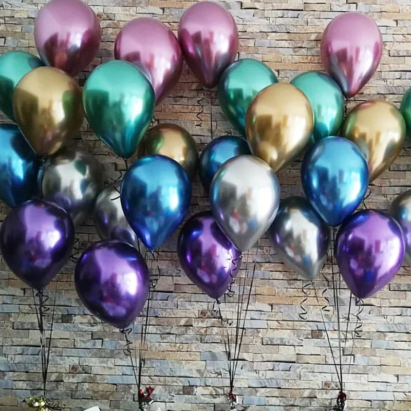 Debelo 100pc 12 Novih Bleščečih Kovinskih Pearl Latex Baloni Debele Chrome Kovinske Barve Napihljivi Zračni Balon Kovinski Globos