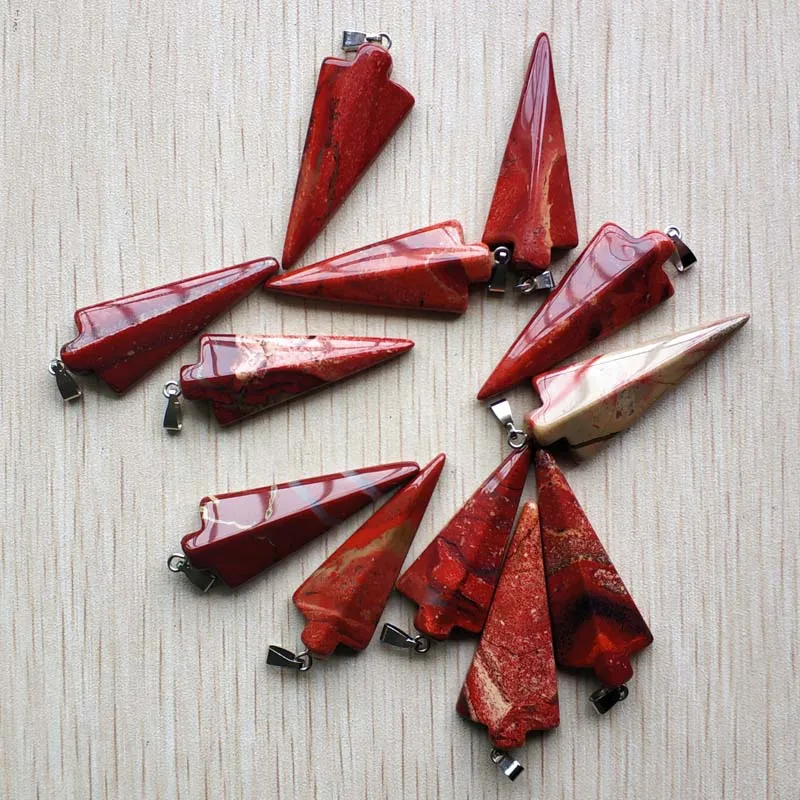 Debelo 12pcs/veliko modni visoke kakovosti naravno rdeča raibow kamen puščico obliko čare obeski za nakit, ce brezplačna dostava