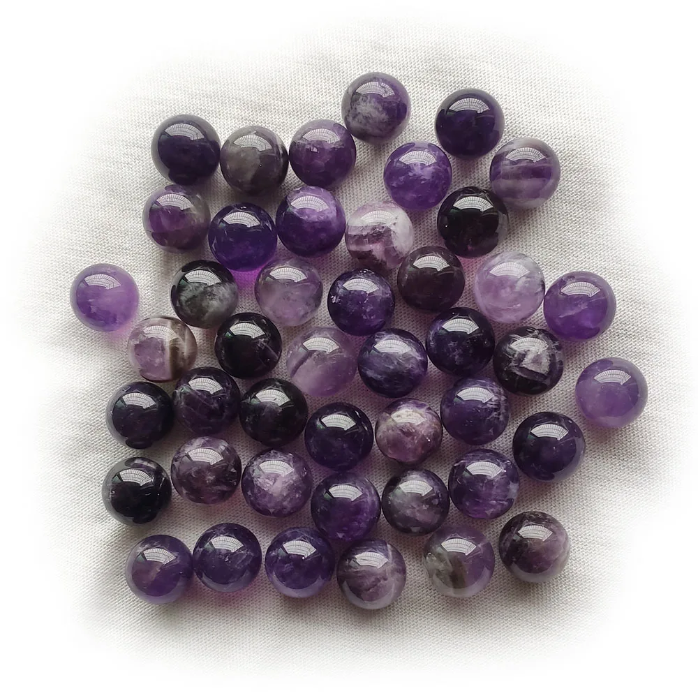 Debelo 30pcs/veliko moda dobre kakovosti naravnih amethysts kamen žogo oblike brez skritih 12 mm kroglice za nakit, izdelava brezplačna dostava