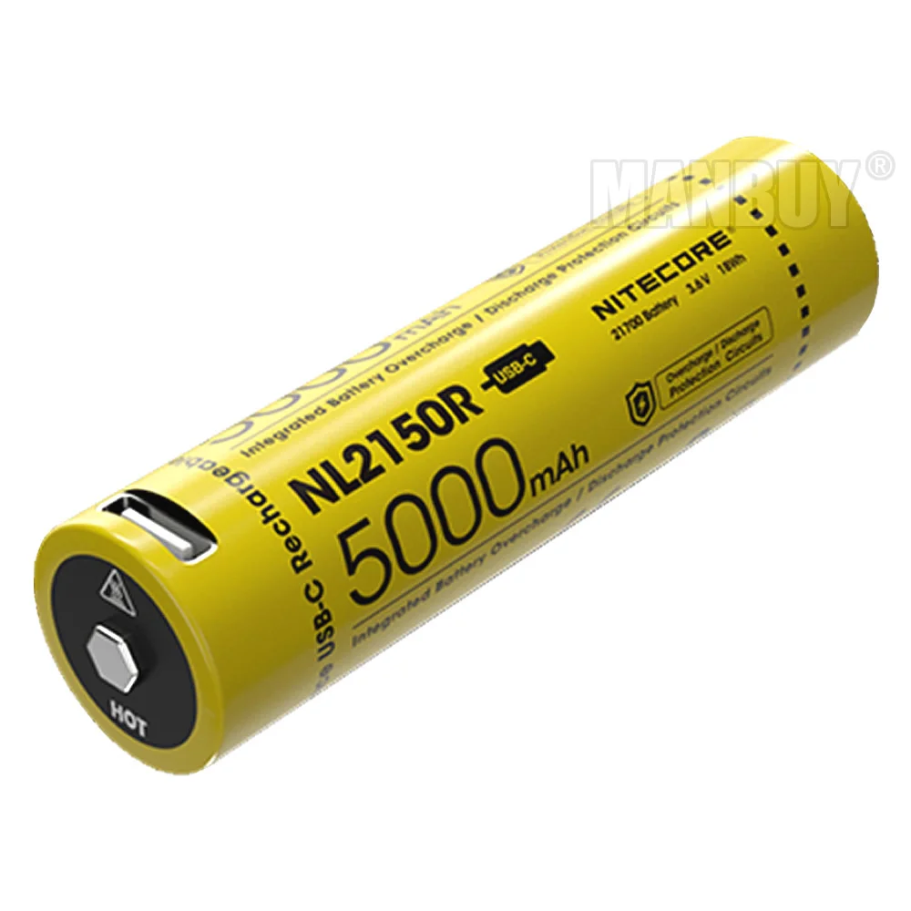 Debelo Nitecore NL2150R 21700 5000mAh 3,6 v Zaščitenih Li-ionska Baterija za Polnjenje z USB TIP-C Polnjenje Vrata Brezplačna Dostava