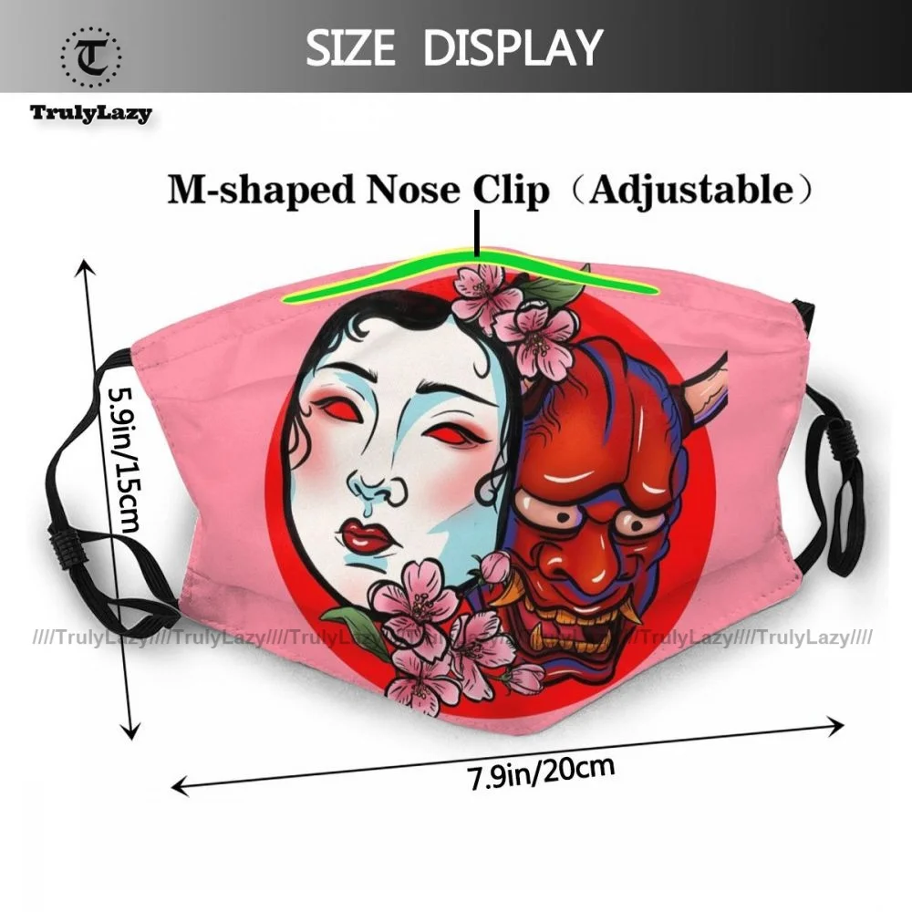 Debelo Varstvo Japonski Hannya Masko Za Obraz Maska Zabavno Poliester Unisex Usta Obrazne Maske Z Filtri