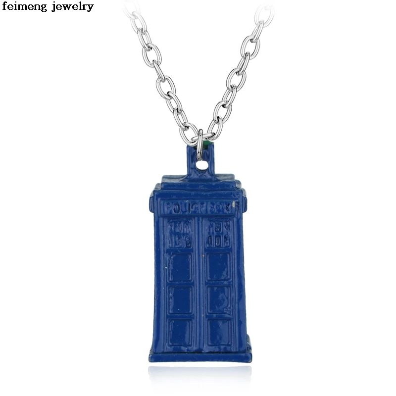 Debelo Vroč Modni Nakit Bule TARDIS ogrlica Zdravnik ogrlica za moške in ženske Big Izjavo Ogrlica Dodatki