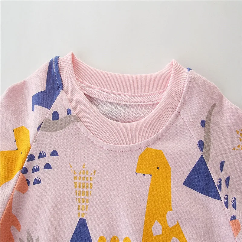 Dekle Sweatshirts Pomlad Srajce Dinozaver Otroška Dekliška majica s kratkimi rokavi za Malčke Dolg Rokav T-Majice, Oblačila, Otroški Cartoon Majica