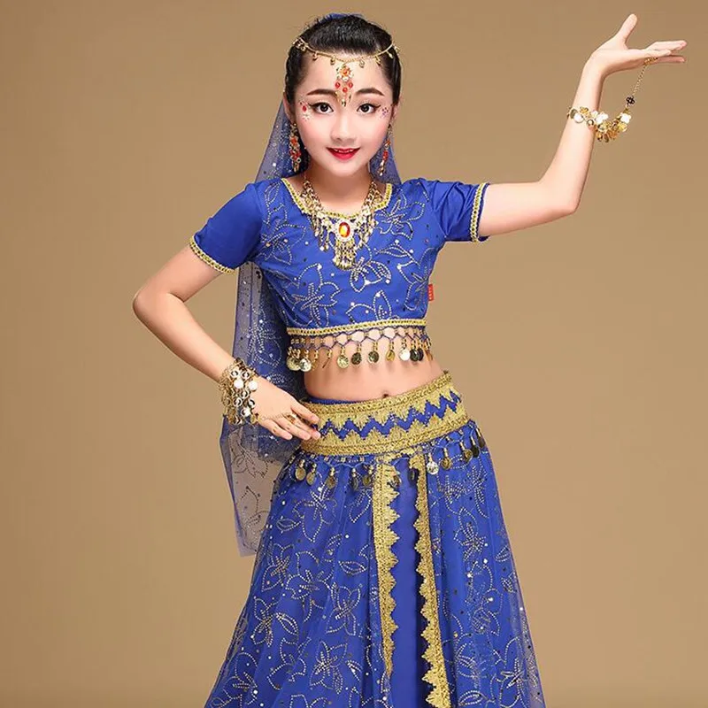 Dekle Trebuh Ples, Oblačila Za Otroke, Dan Indijski Bellydance Uspešnosti Obleko Otroci Orientalski Strokovne Prakse Kostume H4588