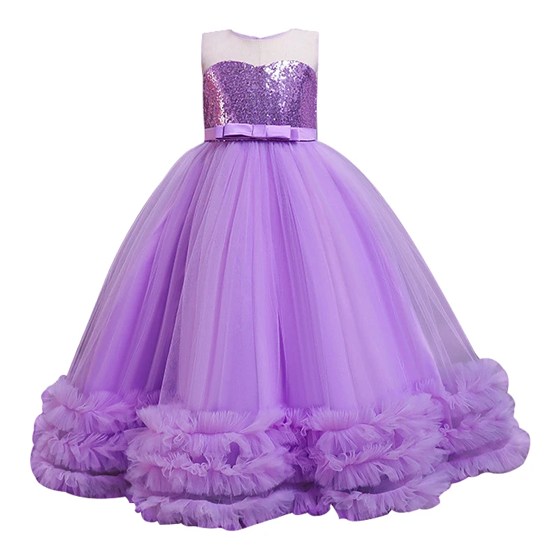 Dekle Večer Stranka Obleko 2021 Poletje Otroci Cvet Vezenje Elegantno Brez Rokavov Poročne Obleke Za Dekleta Princesa Obleko